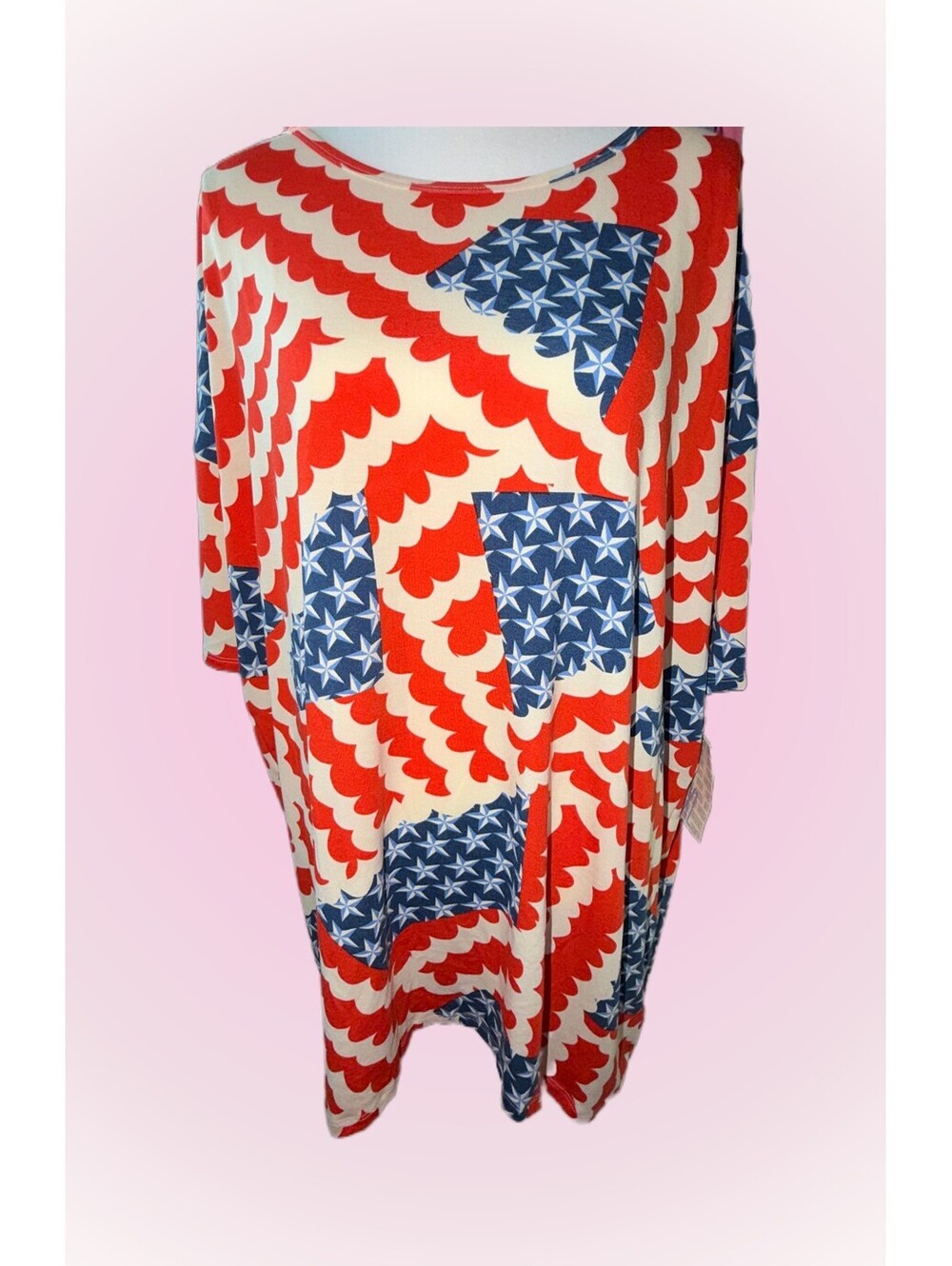 Womens XL NWOT Long Tunic Length Top / Shirt by LulaRoe | American Flag